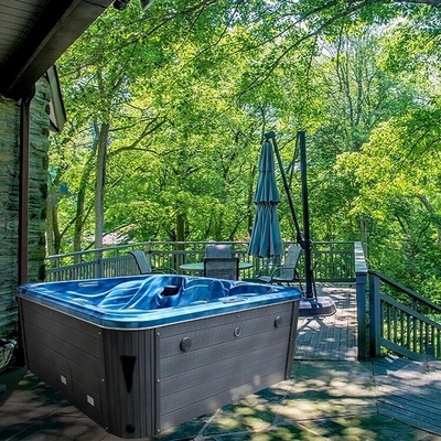 Thang nước nóng sang trọng 6 người cho ngoài trời hồ bơi acrylic spa với chức năng massage bơi spa cho gia đình