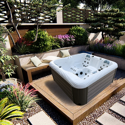 Jacuzzi ngoài trời Acrylic Massage Spa bồn tắm cho 4 người để thư giãn hydrotherapy