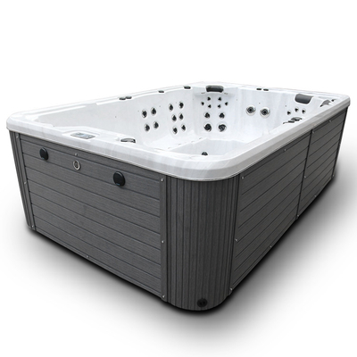Hồ bơi acrylic sang trọng 10 người Bể bơi ngoài trời Bể bơi ngoài trời có đèn LED