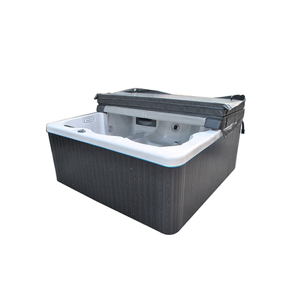Bồn tạo sóng 6 người Hình vuông Bồn tắm nước nóng bằng đá cẩm thạch trắng Bồn tắm nước nóng Spa với 45 vòi massage
