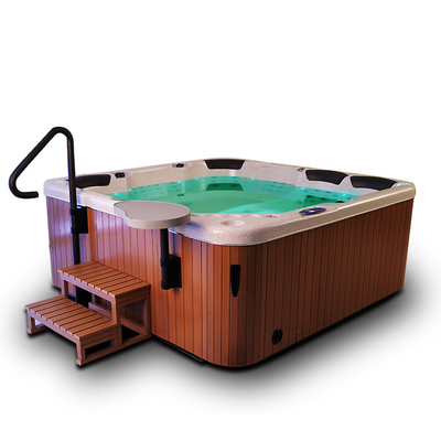 Bồn tắm nước nóng massage đặt chân bằng acrylic cho 6 người Bồn tắm spa xoáy nước ngoài trời với 3 chỗ ngồi & 3 ghế dài