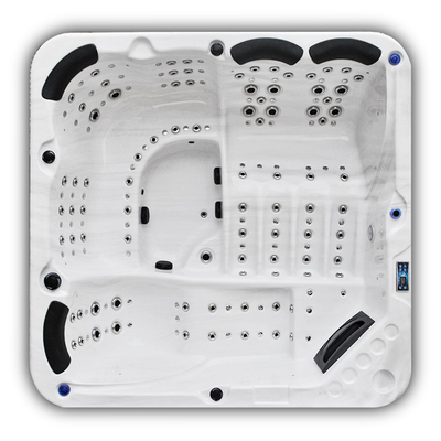 Bồn tắm nước nóng massage đặt chân bằng acrylic cho 6 người Bồn tắm spa xoáy nước ngoài trời với 3 chỗ ngồi & 3 ghế dài