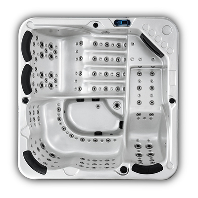 Bồn tắm nước nóng massage đặt chân bằng acrylic cho 6 người Bồn tắm spa xoáy nước ngoài trời với 3 chỗ ngồi & 3 ghế dài